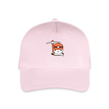 Ente Boden Loch Bergmann Spitzhacke Helm Lampe Süß - Kinder Bio Basecap - Hellrosa - Vorne