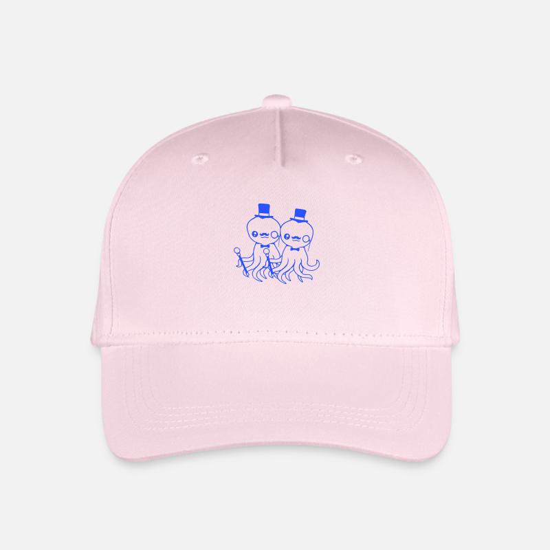 2 Oktopus Sir Hut Monokel Brille reiche Freunde - Kinder Bio Basecap - Hellrosa