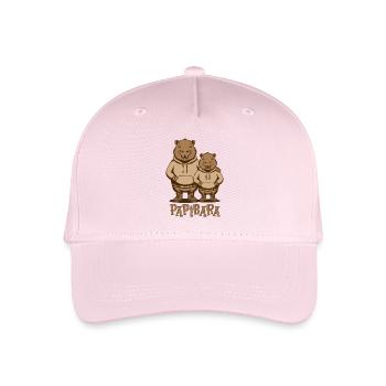 Papibara Papi Capybara Vater Lustig Papa Vatertag - Kinder Bio Basecap - Hellrosa - Vorne