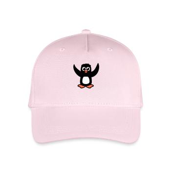 Pinguin Süßes Baby Kind Flügel hochheben Glücklich - Kinder Bio Basecap - Hellrosa - Vorne