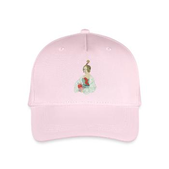 Portrait einer Frau mit blondem Haar und Monster - Kinder Bio Basecap - Hellrosa - Vorne