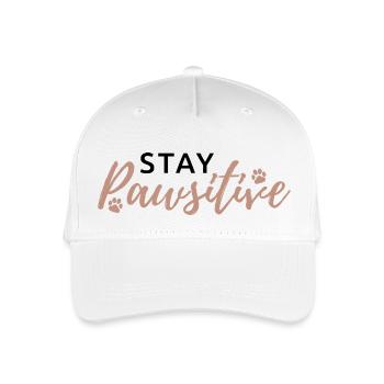 „Stay Pawsitive“ für Tierfreunde & Optimist:innen - Kinder Bio Basecap - Weiß - Vorne