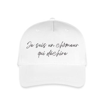 Ich bin ein Arbeitsloser, der rockt - Kinder Bio Basecap - Weiß - Vorne
