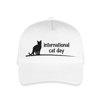 Internationaler Tag der Katze - Kinder Bio Basecap - Weiß - Vorne
