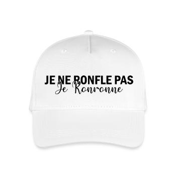 Ich schnarche nicht, ich schnurre - Kinder Bio Basecap - Weiß - Vorne