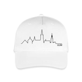Skyline Ulm Silhouette - Kinder Bio Basecap - Weiß - Vorne