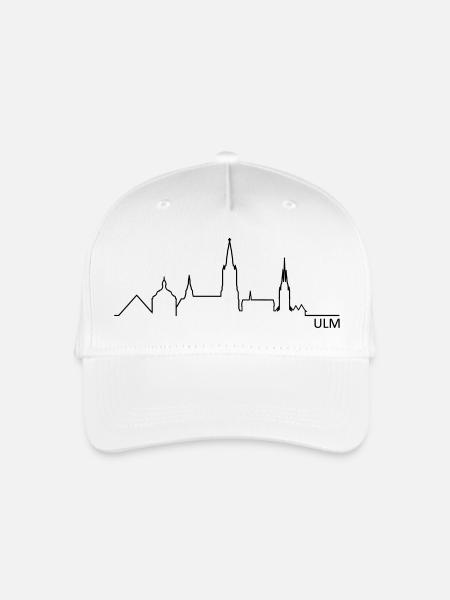Skyline Ulm Silhouette - Kinder Bio Basecap - Weiß