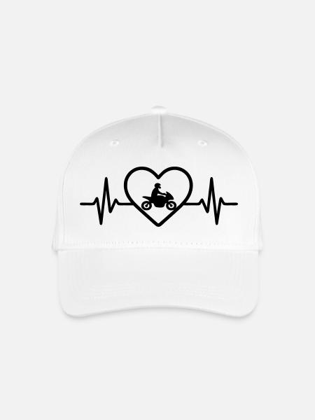 Motorrad Herz Biker - Kinder Bio Basecap - Weiß