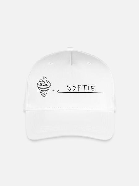 Softie Süßes Softeis Doodle Line Art - Kinder Bio Basecap - Weiß