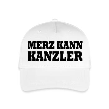 Merz kann kanzler - Kinder Bio Basecap - Weiß - Vorne