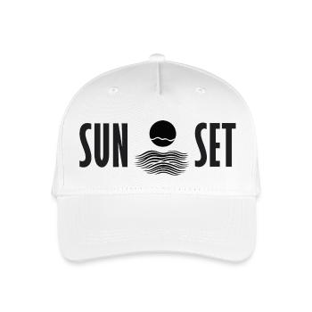 SUNSET | Sonnenuntergang Schrift und Logo Design - Kinder Bio Basecap - Weiß - Vorne