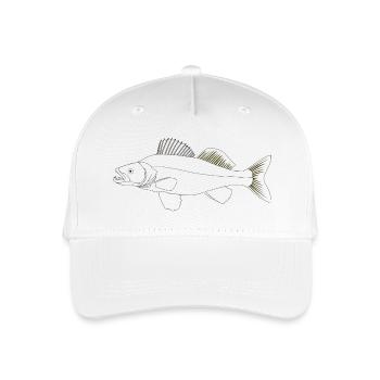 Zielfisch Zander - Kinder Bio Basecap - Weiß - Vorne
