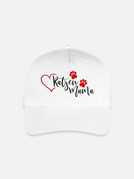 Katzen Mama - Kinder Bio Basecap - Weiß