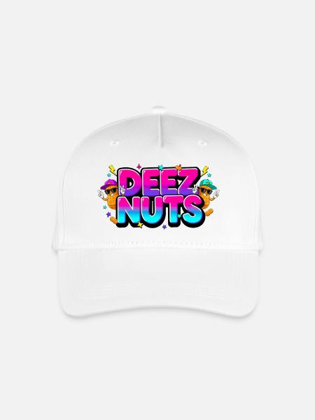 Deez Nuts – lustiges Graffiti Bunt - Kinder Bio Basecap - Weiß