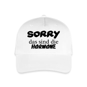 Sorry das sind die Hormone - Kinder Bio Basecap - Weiß - Vorne