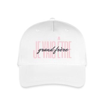 Ich werde großer Bruder sein - Bald großer Bruder - Kinder Bio Basecap - Weiß - Vorne
