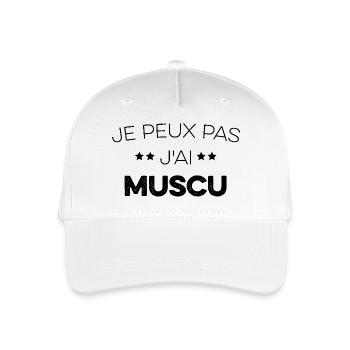 I can't I have MUSCU - Bodybuilding - Kinder Bio Basecap - Weiß - Vorne