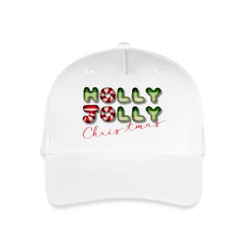 Holly jolly Christmas fröhliche Weihnachten - Kinder Bio Basecap - Weiß - Vorne