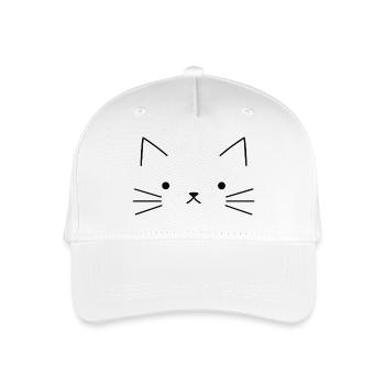 Katzen Design - Kinder Bio Basecap - Weiß - Vorne
