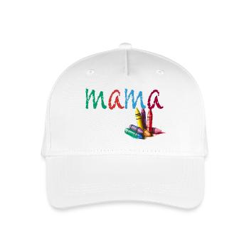 Mama - Kreide bunt - Kinder Bio Basecap - Weiß - Vorne