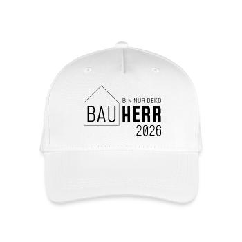 Bauherr 2026 - Ich bin nur Deko! - Kinder Bio Basecap - Weiß - Vorne