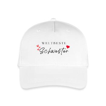 weltbeste Schwester - Kinder Bio Basecap - Weiß - Vorne
