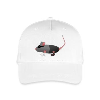 Gauner-Maus in Aktion - Kinder Bio Basecap - Weiß - Vorne