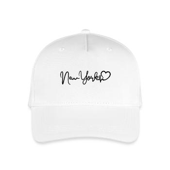 New York Herzschlag NYC - Kinder Bio Basecap - Weiß - Vorne