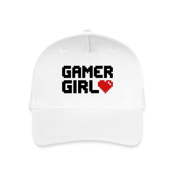 Gamer Girl Herz Gaming - Kinder Bio Basecap - Weiß - Vorne