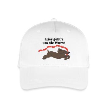 Es geht um die Wurst - Kinder Bio Basecap - Weiß - Vorne