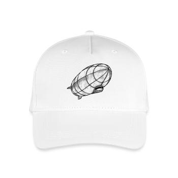 Zeppelin Zeichnung Perspektive - Kinder Bio Basecap - Weiß - Vorne