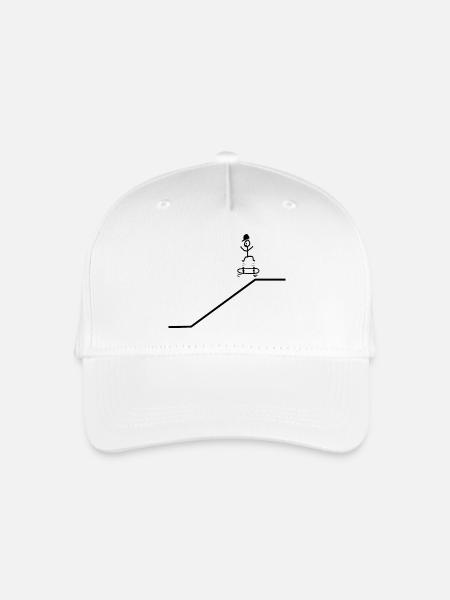 Skateboard Kickflip Junge Cap Cool - Kinder Bio Basecap - Weiß