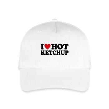 I Love Hot Ketchup - Kinder Bio Basecap - Weiß - Vorne