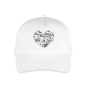 Winter Herz Form Gemütlichkeit Herzform Winterherz - Kinder Bio Basecap - Weiß - Vorne
