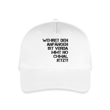 Wehret den Anfängen ist verdammt nochmal jetzt! - Kinder Bio Basecap - Weiß - Vorne