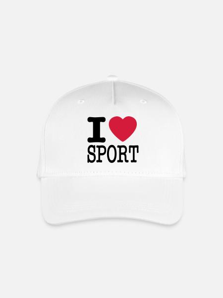 Ich liebe Sport - Kinder Bio Basecap - Weiß