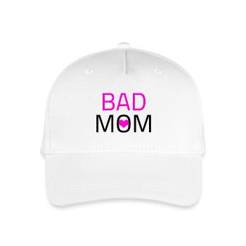 Bad Mom - Kinder Bio Basecap - Weiß - Vorne