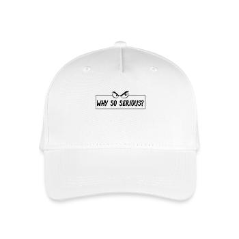serious, skeptischer Blick, angry, böser blick - Kinder Bio Basecap - Weiß - Vorne