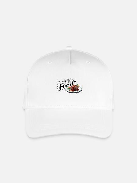 Ich bin nur hier wegen des Essens. - Kinder Bio Basecap - Weiß