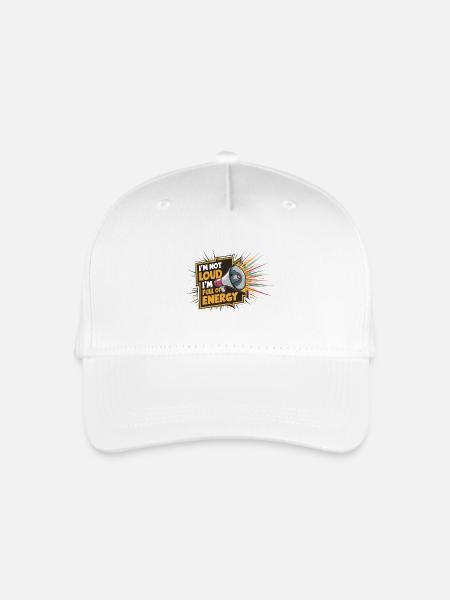 Ich bin nicht laut, ich bin voller Energie. - Kinder Bio Basecap - Weiß