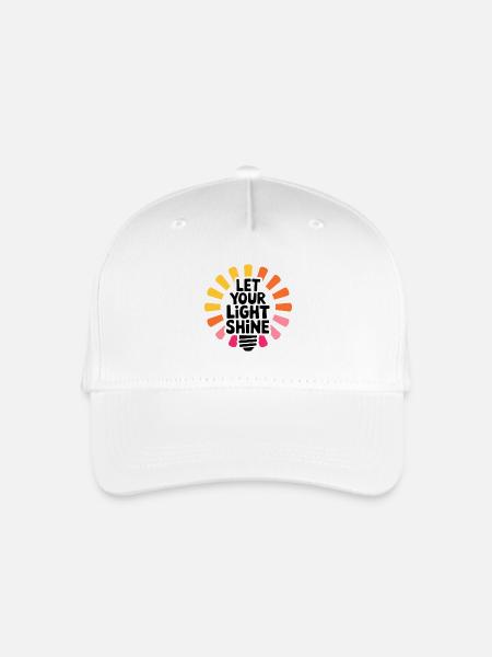 Let Your Light Shine – Leuchtende Glühbirne - Kinder Bio Basecap - Weiß