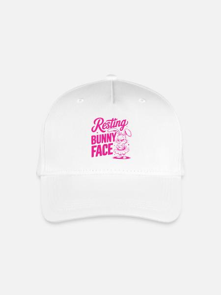 Resting Bunny Face - Kinder Bio Basecap - Weiß