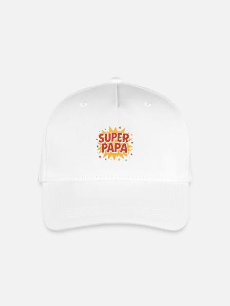 Super Papa Comic Explosion - Kinder Bio Basecap - Weiß