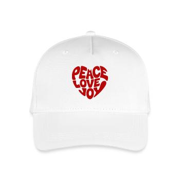 Peace Love Joy Herz - Kinder Bio Basecap - Weiß - Vorne