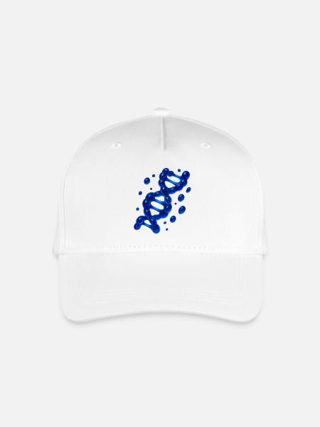 3D DNS Helix Molekül Blau - Kinder Bio Basecap - Weiß