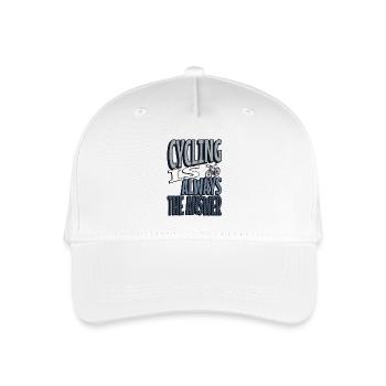 Cycling is always the answer - Kinder Bio Basecap - Weiß - Vorne
