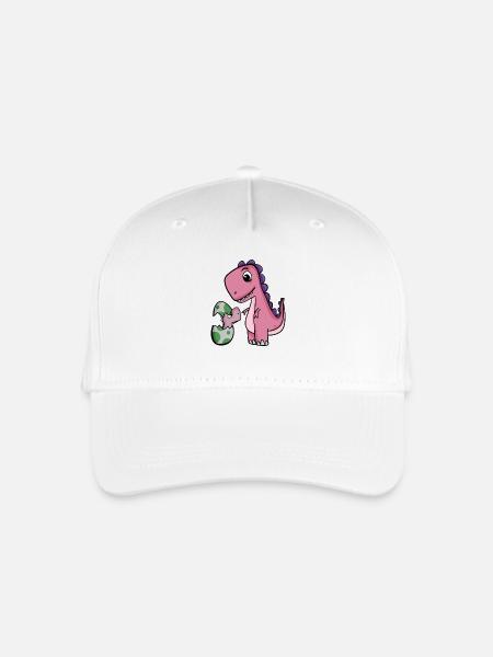 Dinosaurier mit Baby Dinosaurier - Kinder Bio Basecap - Weiß