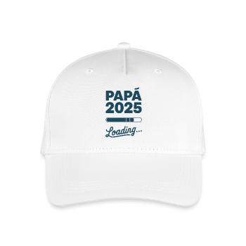 Papa 2025 Loading Geschenk Neuer Vater - Kinder Bio Basecap - Weiß - Vorne