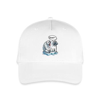 Global Warming Polar Bear Funny Climate Design - Kinder Bio Basecap - Weiß - Vorne