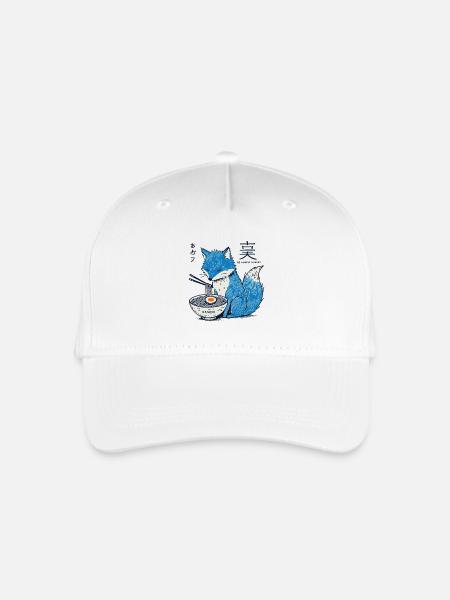 Kitsune Ramen Fuchs Kawaii Japan Streetwear - Kinder Bio Basecap - Weiß